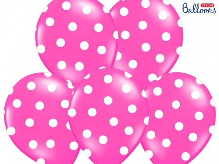Ballonger Dots 6stk Pink