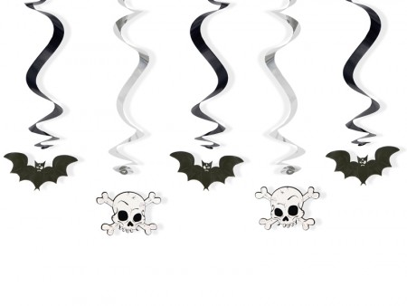Swirls Bats and skulls 60cm 5stk