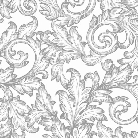 Servietter Baroque Lunsj 20stk Sølv/hvit