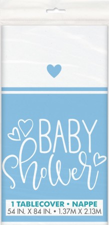 Blue Hearts Baby Shower Plastikk duk 137x214cm