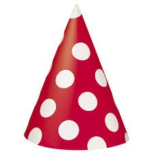 Dots Party Hatter 8 stk Rød