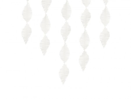 Crepepapir frynse girlander hvit 3m