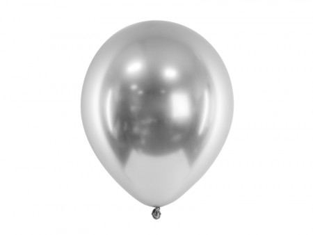 Ballonger Glossy 10stk 30cm Sølv