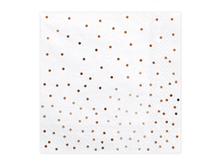 Servietter Rosegold Dots 33x33cm 20stk Lunsj