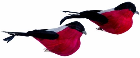 Fugl fjær m/klype plomme 14cm 2 stk(se info)