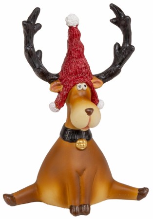 Elg sittende funny brun /skjerf 11,5cm