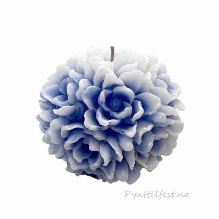 Dekorlys Blomsterkule 8cm Lysblå