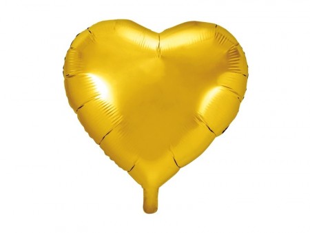 Folieballong Hjerte 45cm Gull
