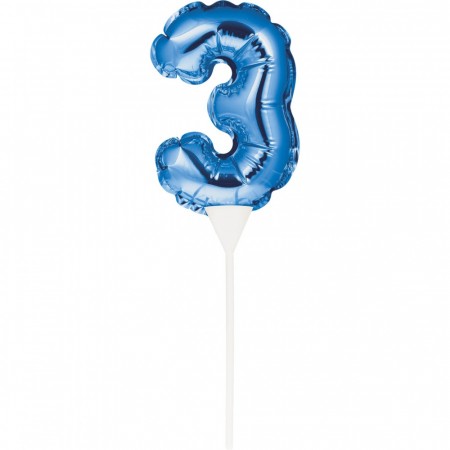 Selvoppblåsende Miniballong Kaketopper 3 Blå