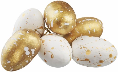 Egg Splash Mini 4cm Gull Hvit 6stk