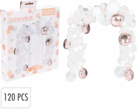 Ballong bue rosegull/hvit/blank s/120 Med remse, limputer etc