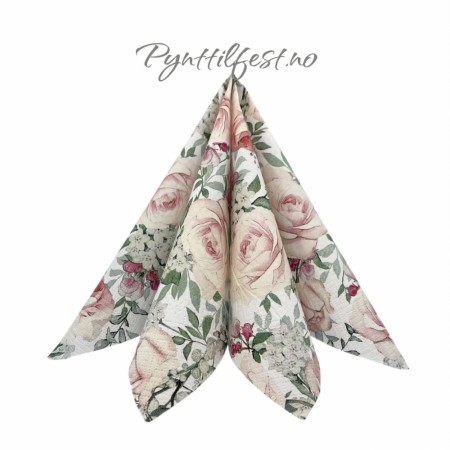 Servietter Lunsj Gorgeous Roses 20stk