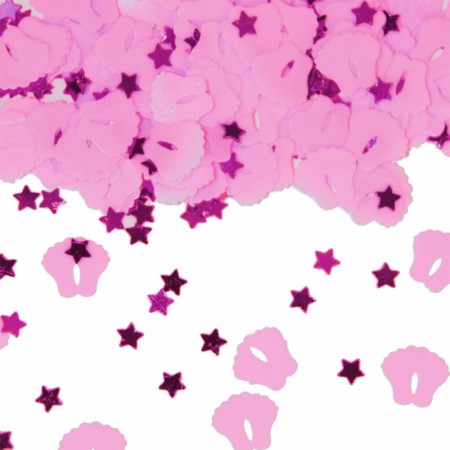 Bordkonfetti Rosa babyføtter og stjerner 14g