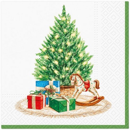 Serviett Juletre med julegaver Lunsjserviett 20 stk 