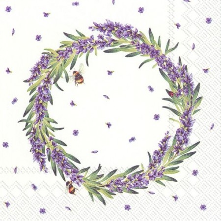 Servietter Lunsj Lavender wreath 20stk