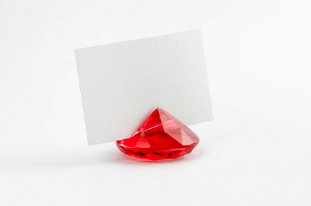 Bordkortholder Diamant 10 stk Rød