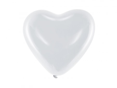 Hjerteballonger 25cm Hvite 6stk